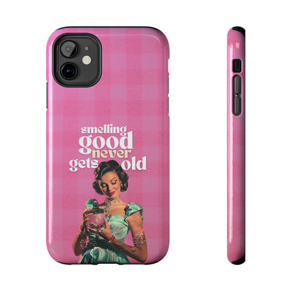 Smelling Good Never Gets Old - Pink Retro Perfume-Inspired Tough Phone Case