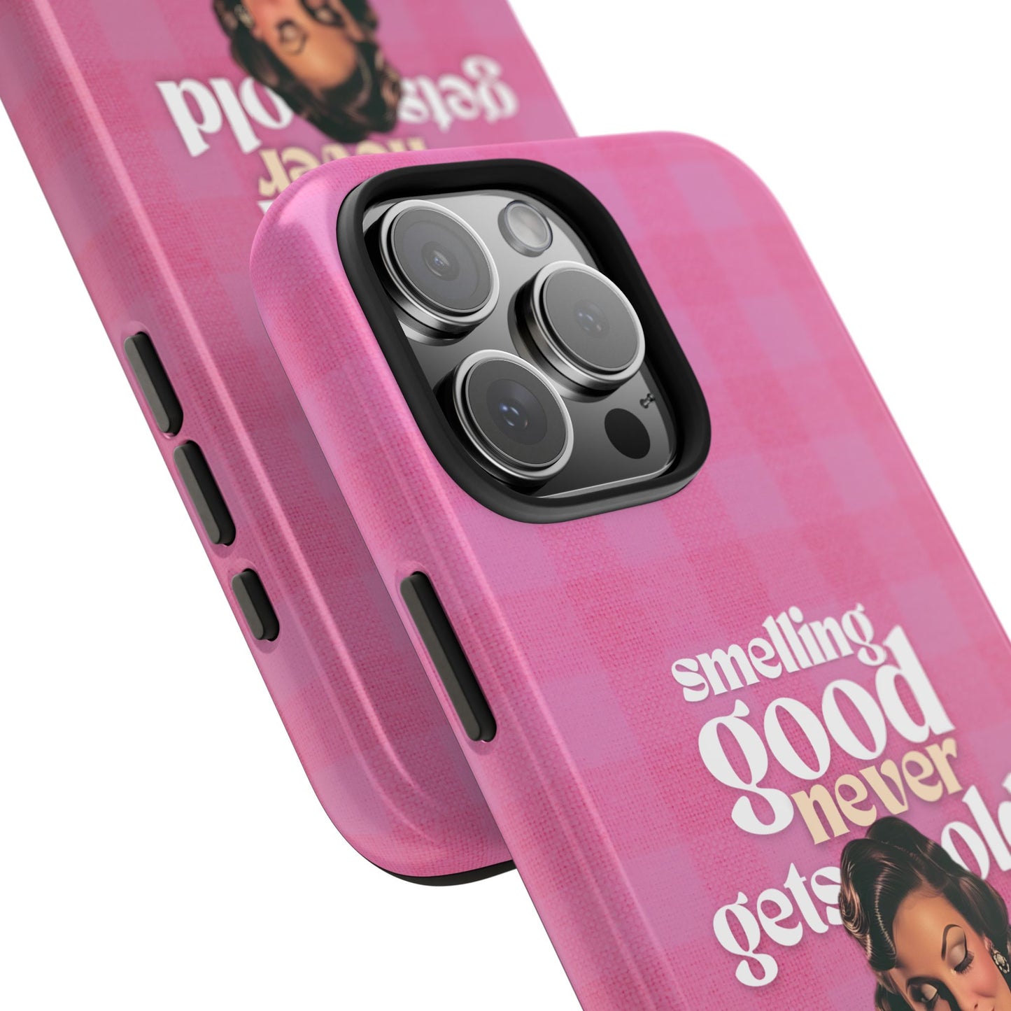 Smelling Good Never Gets Old - Pink Retro Perfume-Inspired Tough Phone Case