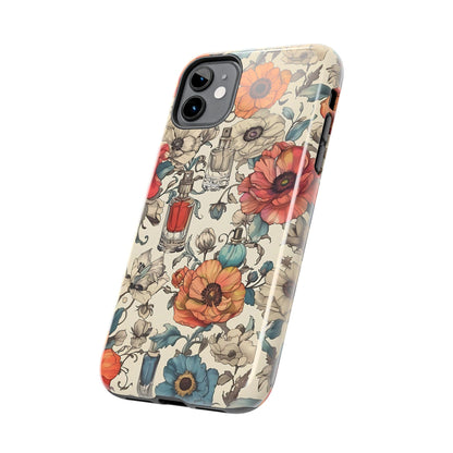 Vintage Perfume Flower Phone Case iPhone Samsung Tough Case