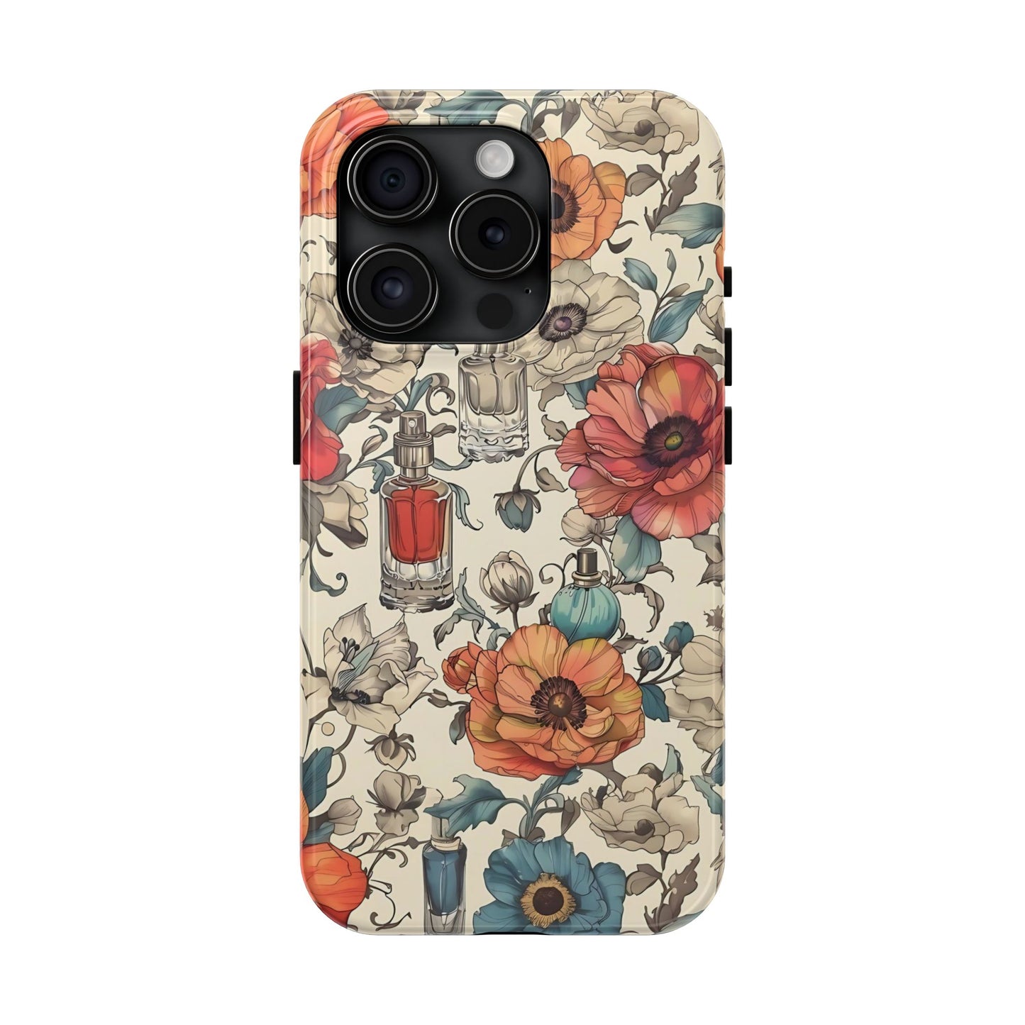 Vintage Perfume Flower Phone Case iPhone Samsung Tough Case