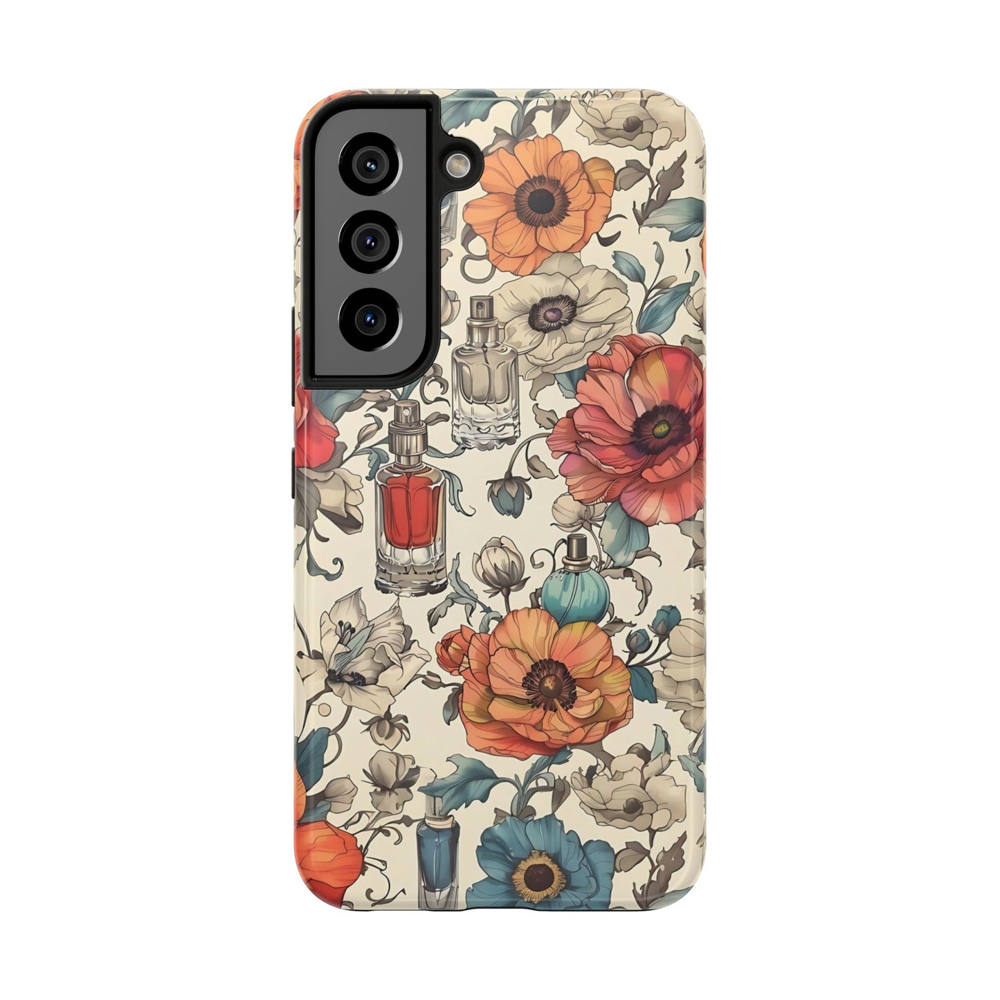 Vintage Perfume Flower Phone Case iPhone Samsung Tough Case