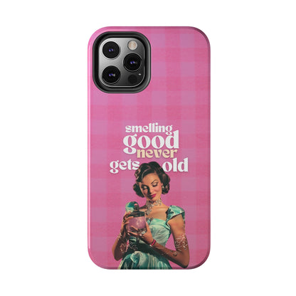 Smelling Good Never Gets Old - Pink Retro Perfume-Inspired Tough Phone Case