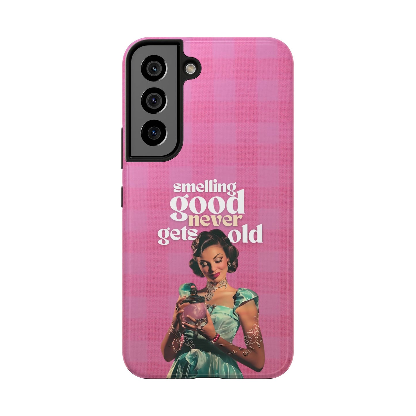 Smelling Good Never Gets Old - Pink Retro Perfume-Inspired Tough Phone Case