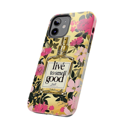 Vintage Perfume Phone Case iPhone Samsung "Live To Smell Good" Yellow Tough Case