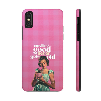 Smelling Good Never Gets Old - Pink Retro Perfume-Inspired Tough Phone Case