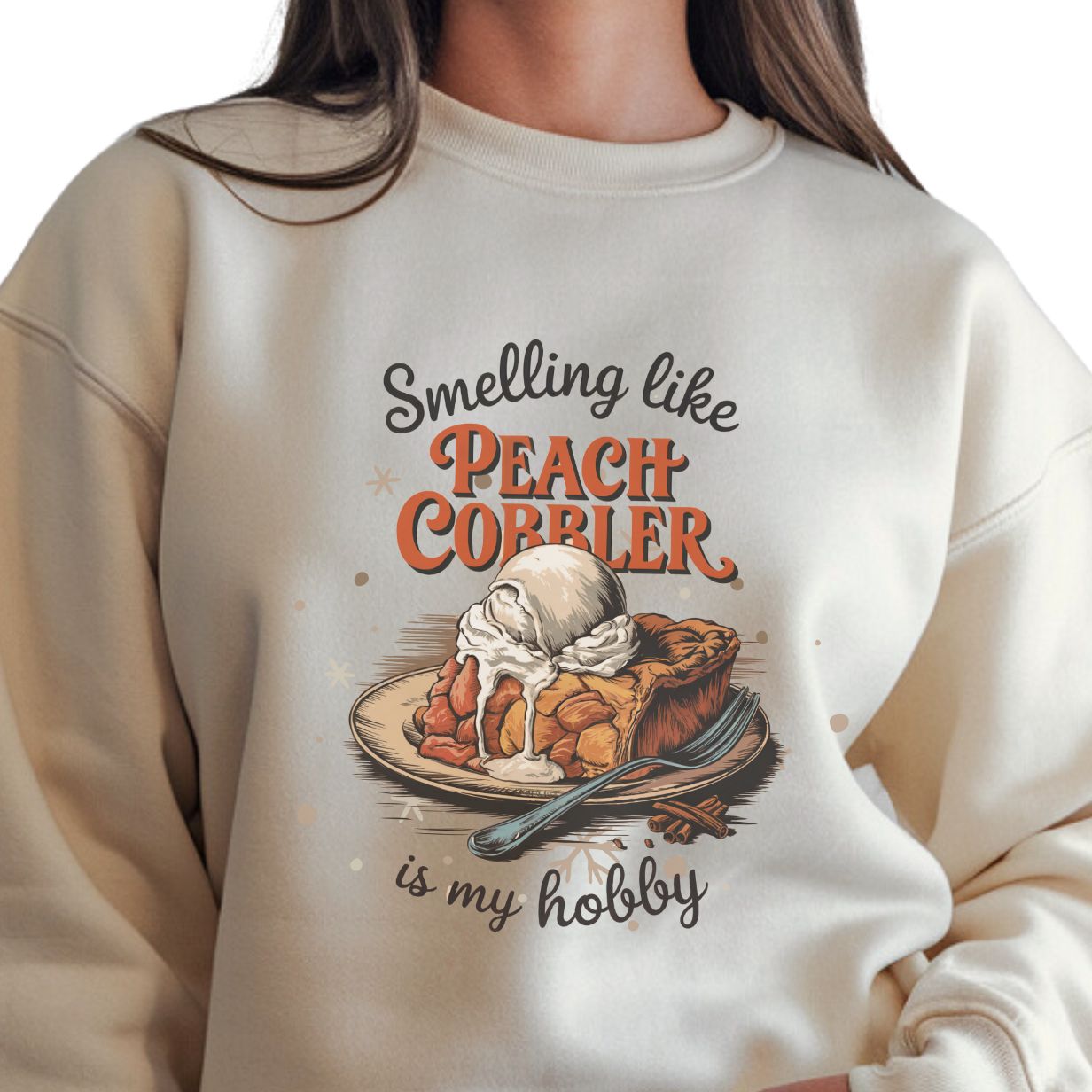 perfume sweatshirt dessert sweats bakeryhirt smelling like peach cobbler peach aurum is my hobby