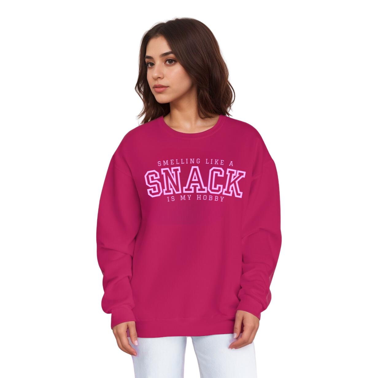 perfume sweatshirt smelling like a snack is my hobby cyber pink